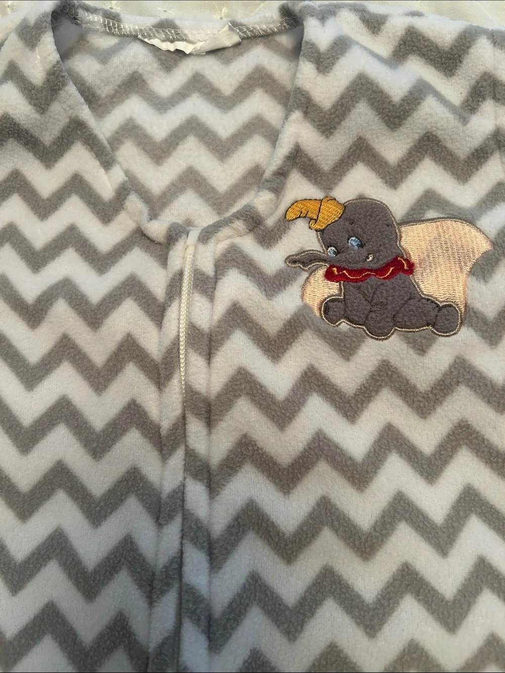 Unisex Gray and White Chevron Baby sleep Sack